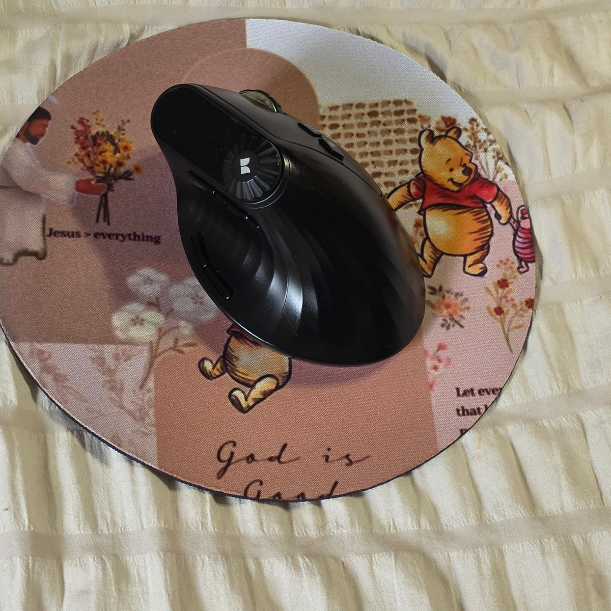 Sweet Honey Bear Inspired Round Mouse Pad