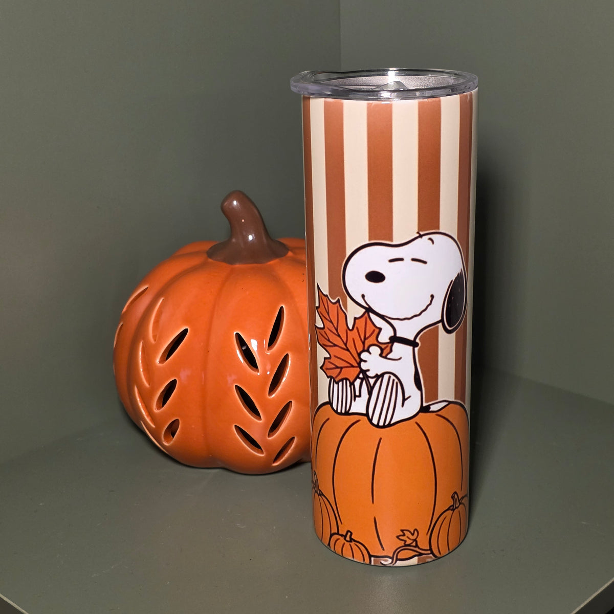 Fall Beagle & Pumpkin 20oz Skinny Tumbler