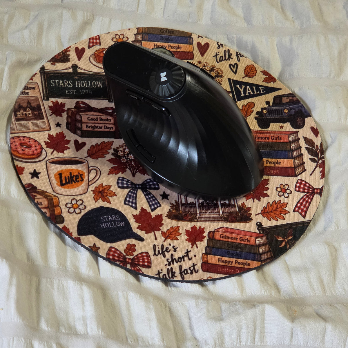 Stars Hollow Fall Inspired Round Mouse Pad