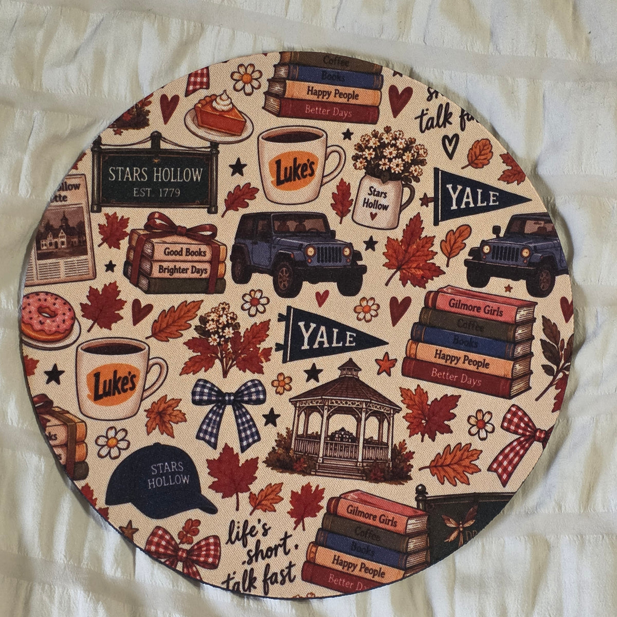 Stars Hollow Fall Inspired Round Mouse Pad
